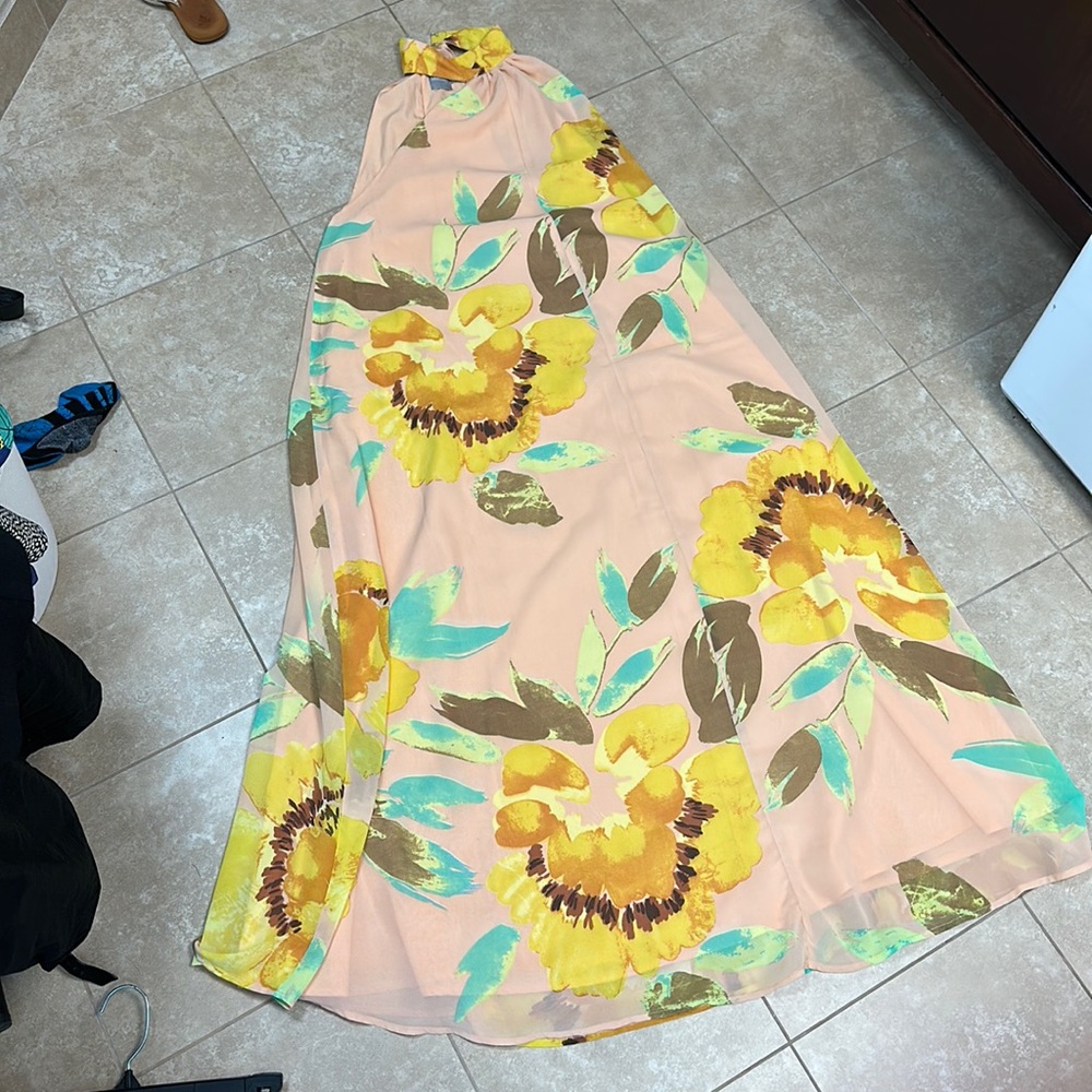 Asos. Size 0. Long flowing flower print dress.